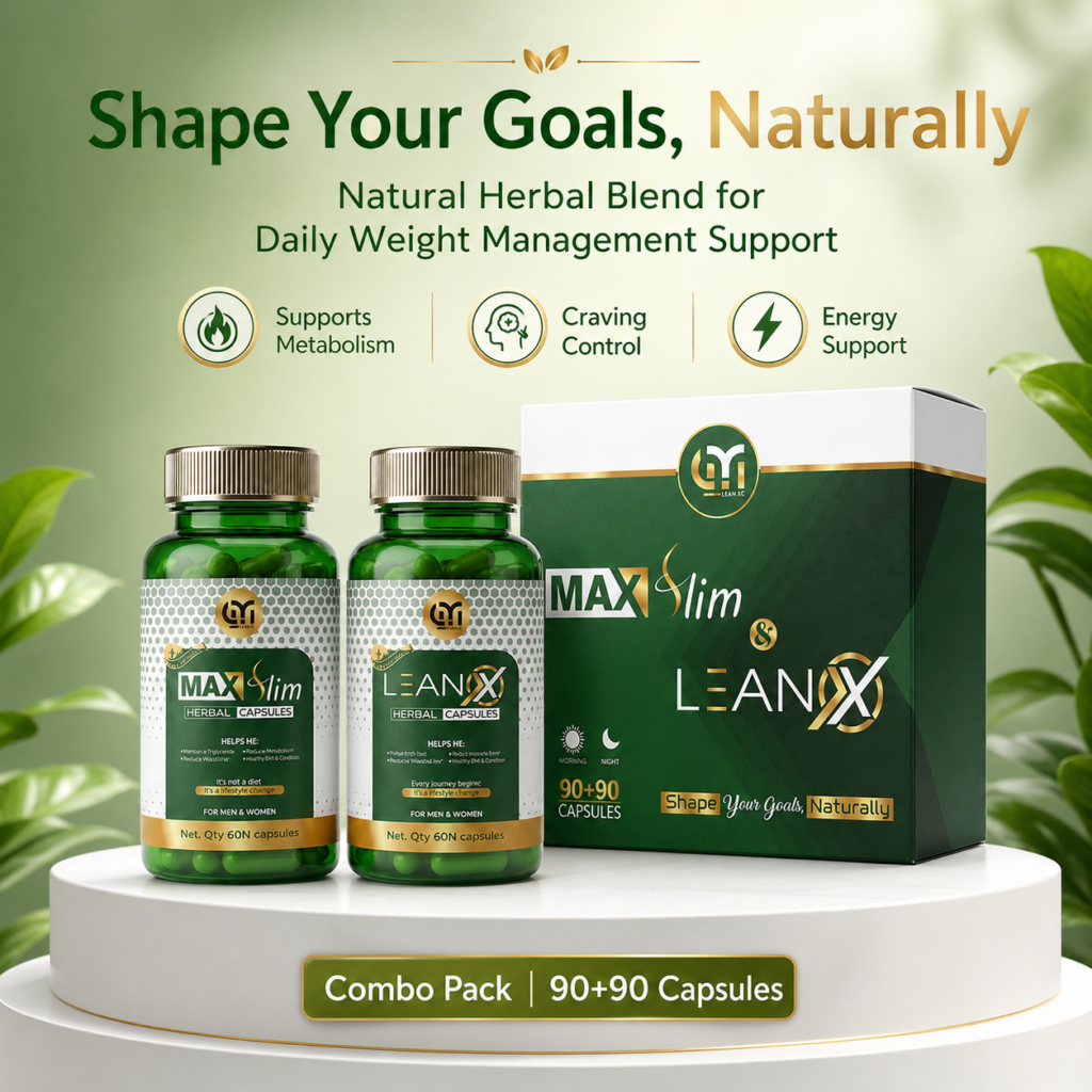 MAX Slim & LEAN X Herbal  Combo | 90 Tablets + 90 Capsules | Weight Management Support | For Men & Women