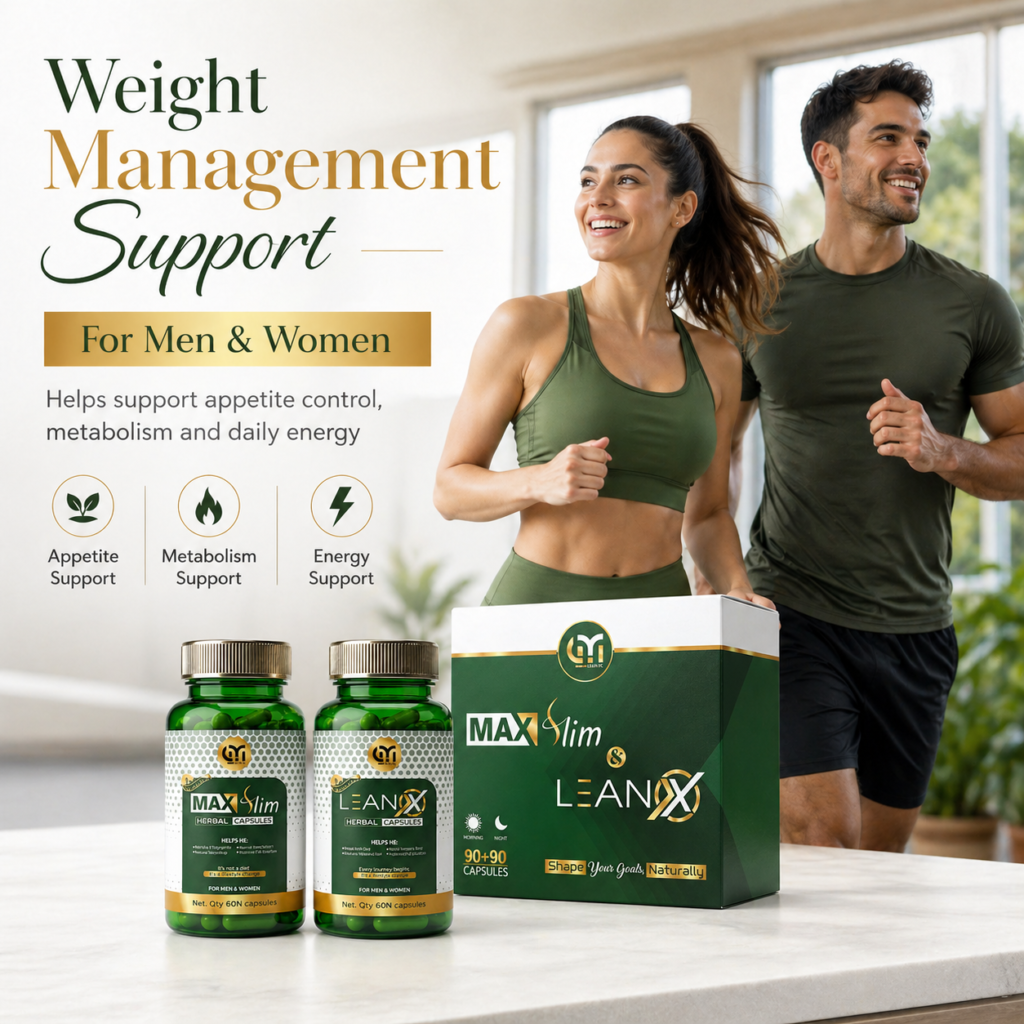 MAX Slim & LEAN X Herbal  Combo | 90 Tablets + 90 Capsules | Weight Management Support | For Men & Women
