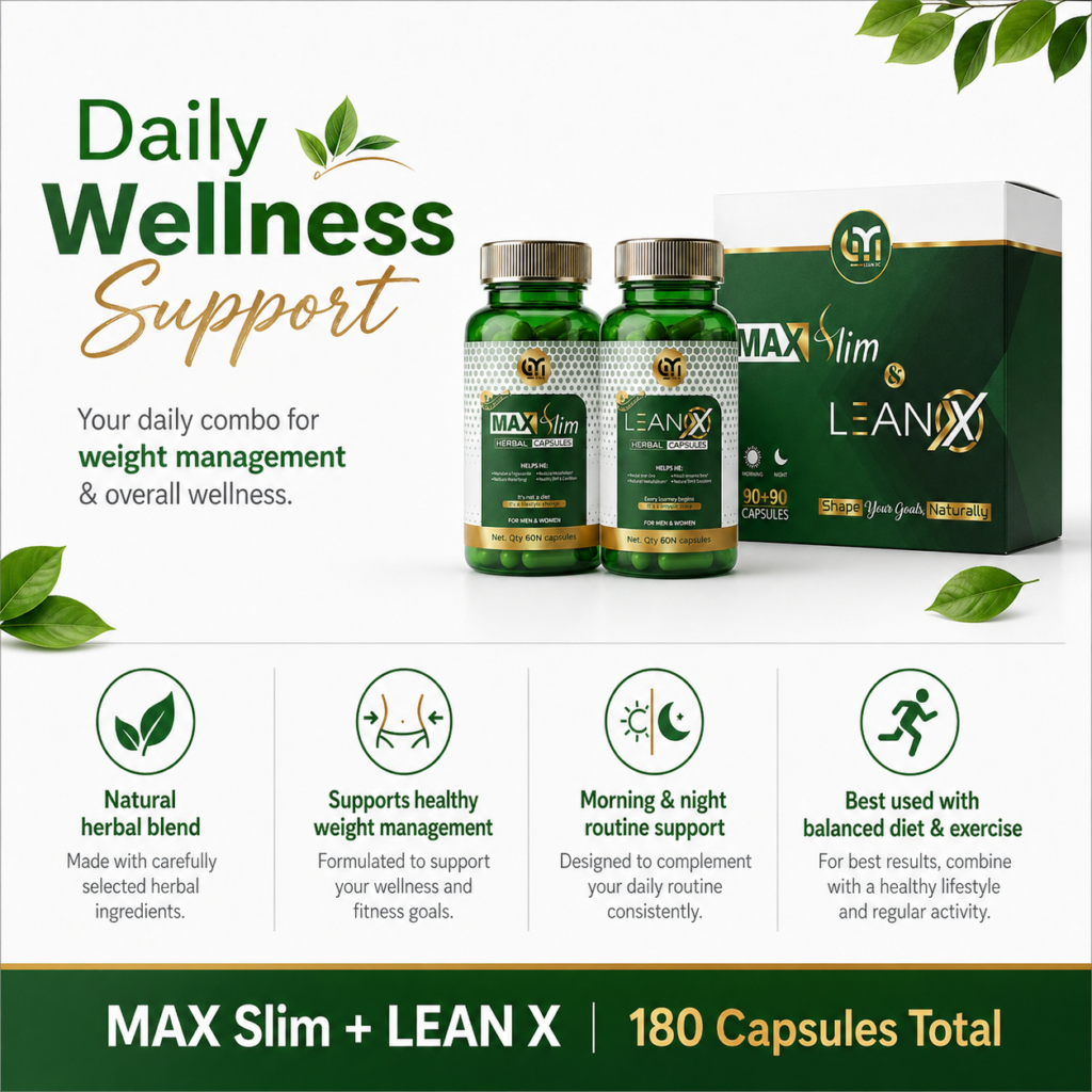 MAX Slim & LEAN X Herbal  Combo | 90 Tablets + 90 Capsules | Weight Management Support | For Men & Women