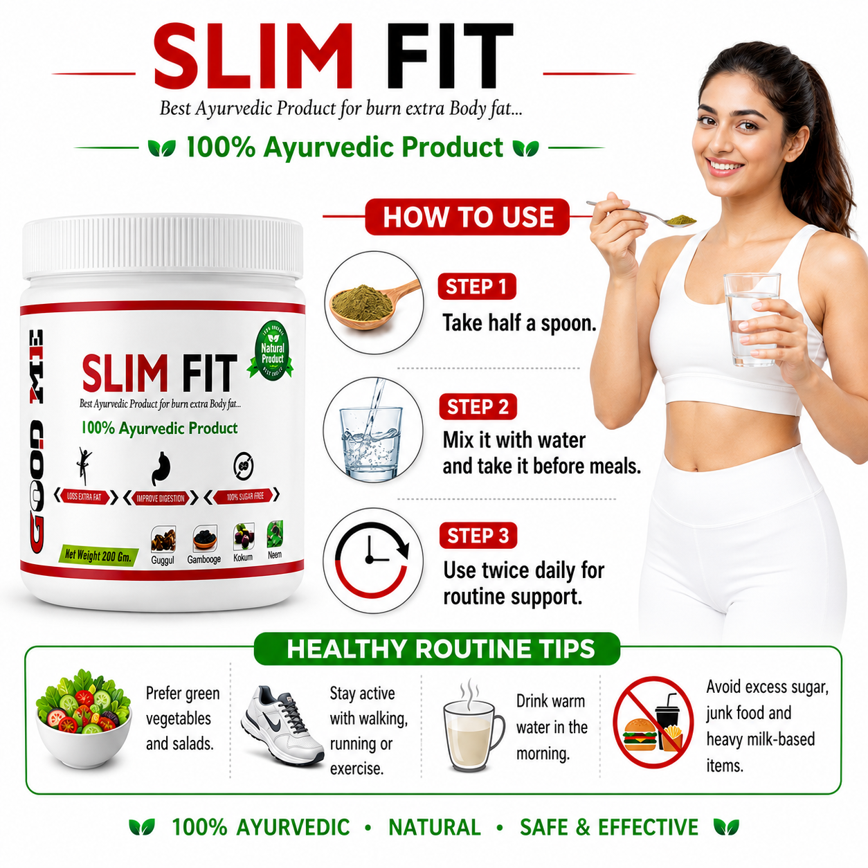 Good Me Slim Fit Powder | Ayurvedic Weight Balance Support | 200g poster 3