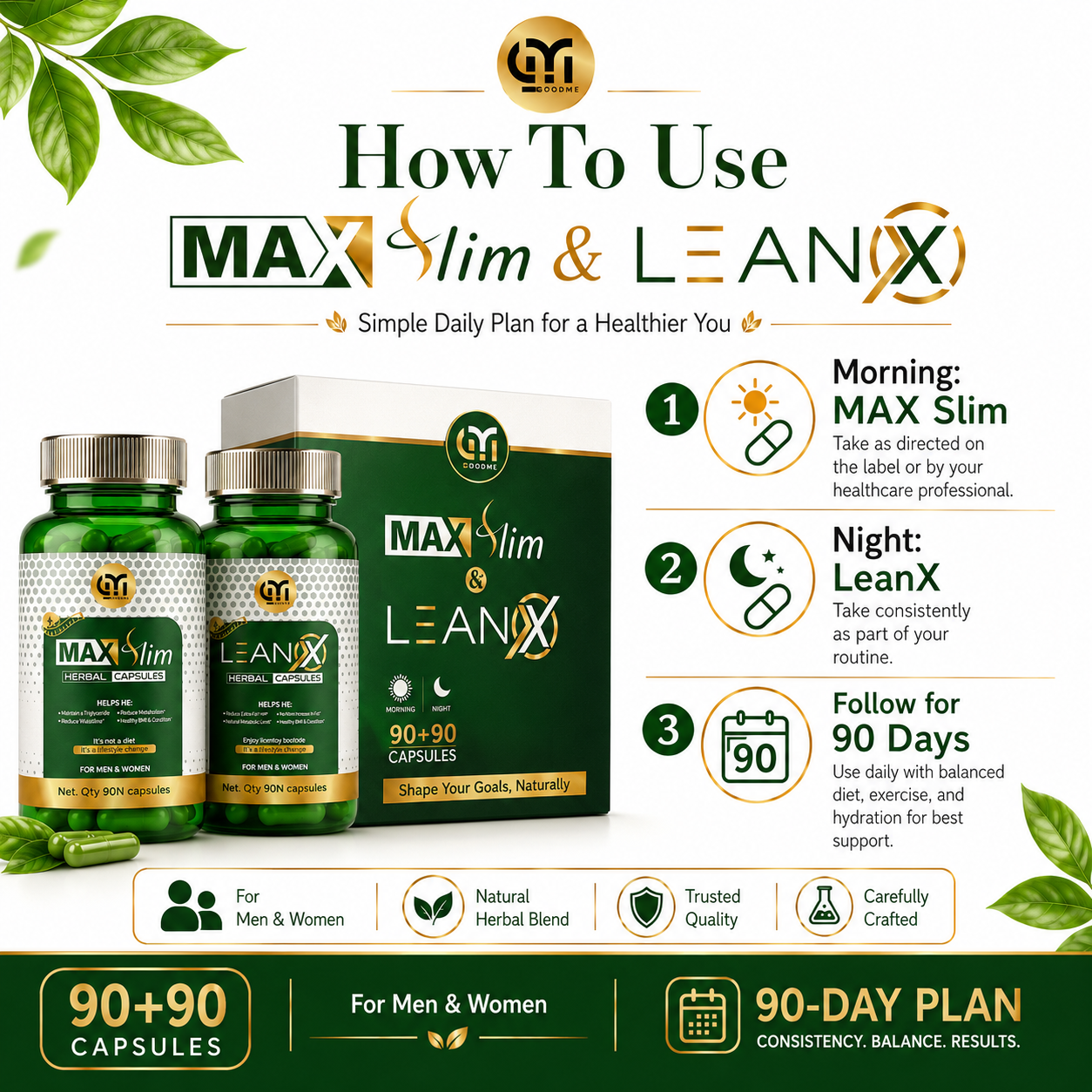MAX Slim & LEAN X Herbal Capsules Combo | Poster 2