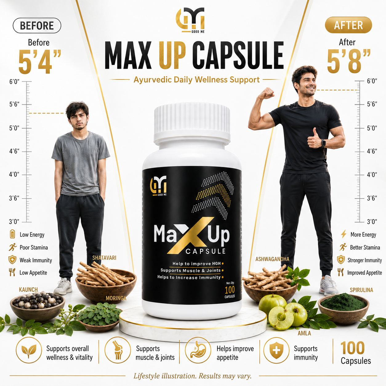 Max Up Capsule – Ayurvedic Wellness Support | 100 Capsules poster 1